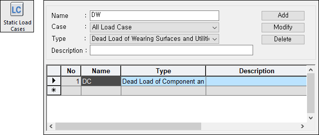 midas Civil Static Load Cases