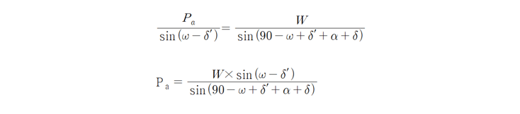 If the angle of failure of the wedge is the same as the slope angle -Pa