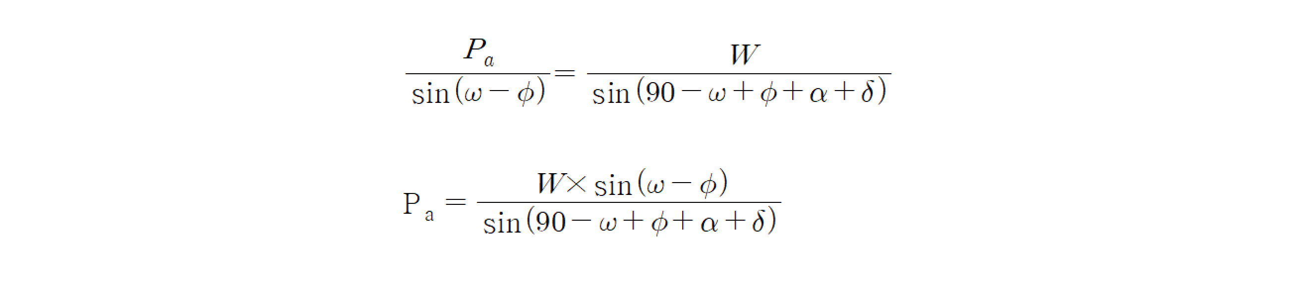 If the failure angle of the wedge is greater than the slope angle - Pa