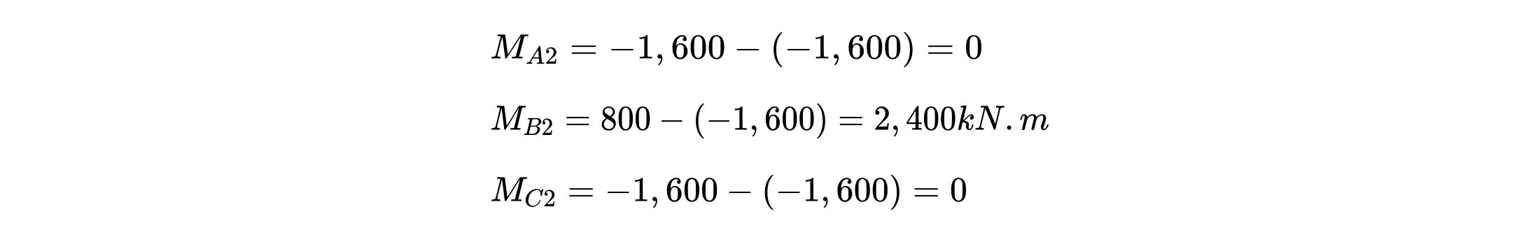 Secondary moment calculation