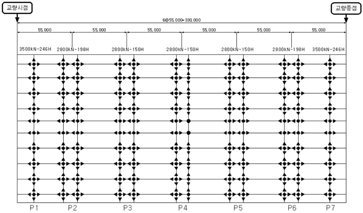 25. 받침용량 및 배치도