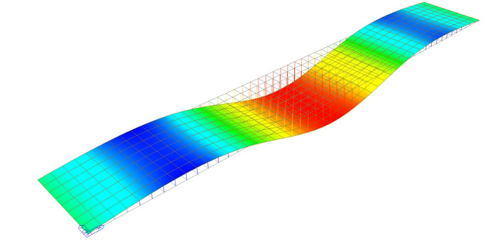 Influence line on the deflection of the second central span