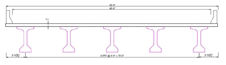 Cross-section of the superstructure