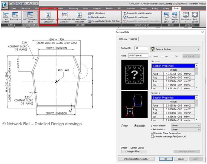 Sectional Property Calculator & Tapered Section Property