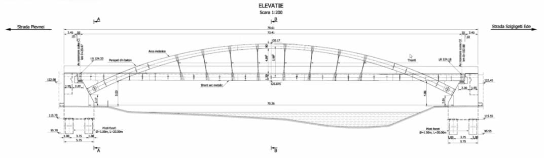 The Elevation View of Example Bridge