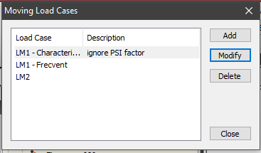 Figure 2-13. Moving load cases