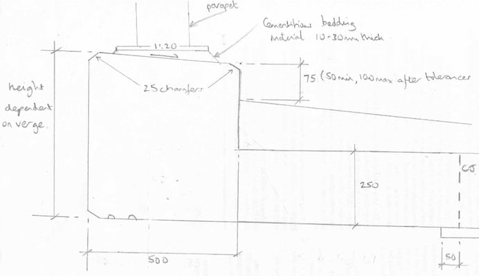 Parapet edge beam detail