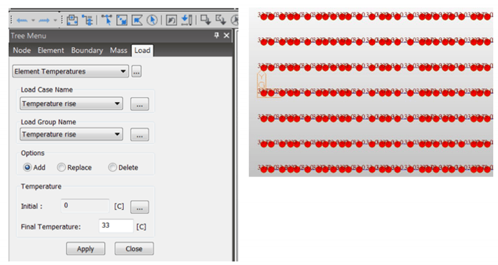 Figure 17: Application of uniform temperature in Midas Civil