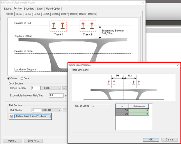 Figure 6. Define Track Lane Position option