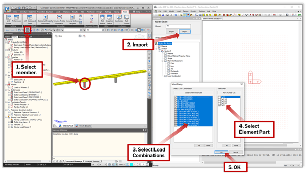 Image 4.3 Import from Midas Civil to GSD