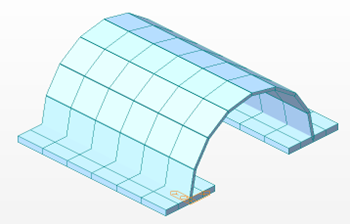 Fig 4(a) Arch culvert 3D Midas Civil Model