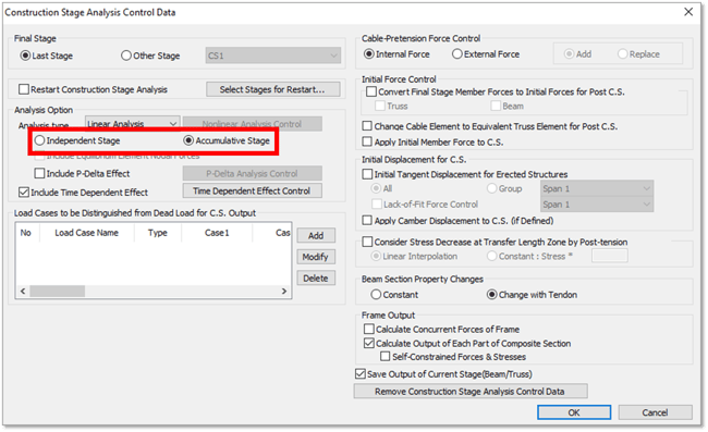Figure 1.1 Construction Stage Analysis Control in Midas Civil