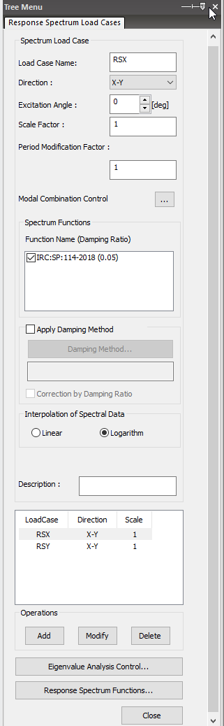 Response Spectrum Analysis in MIDAS CIVIL