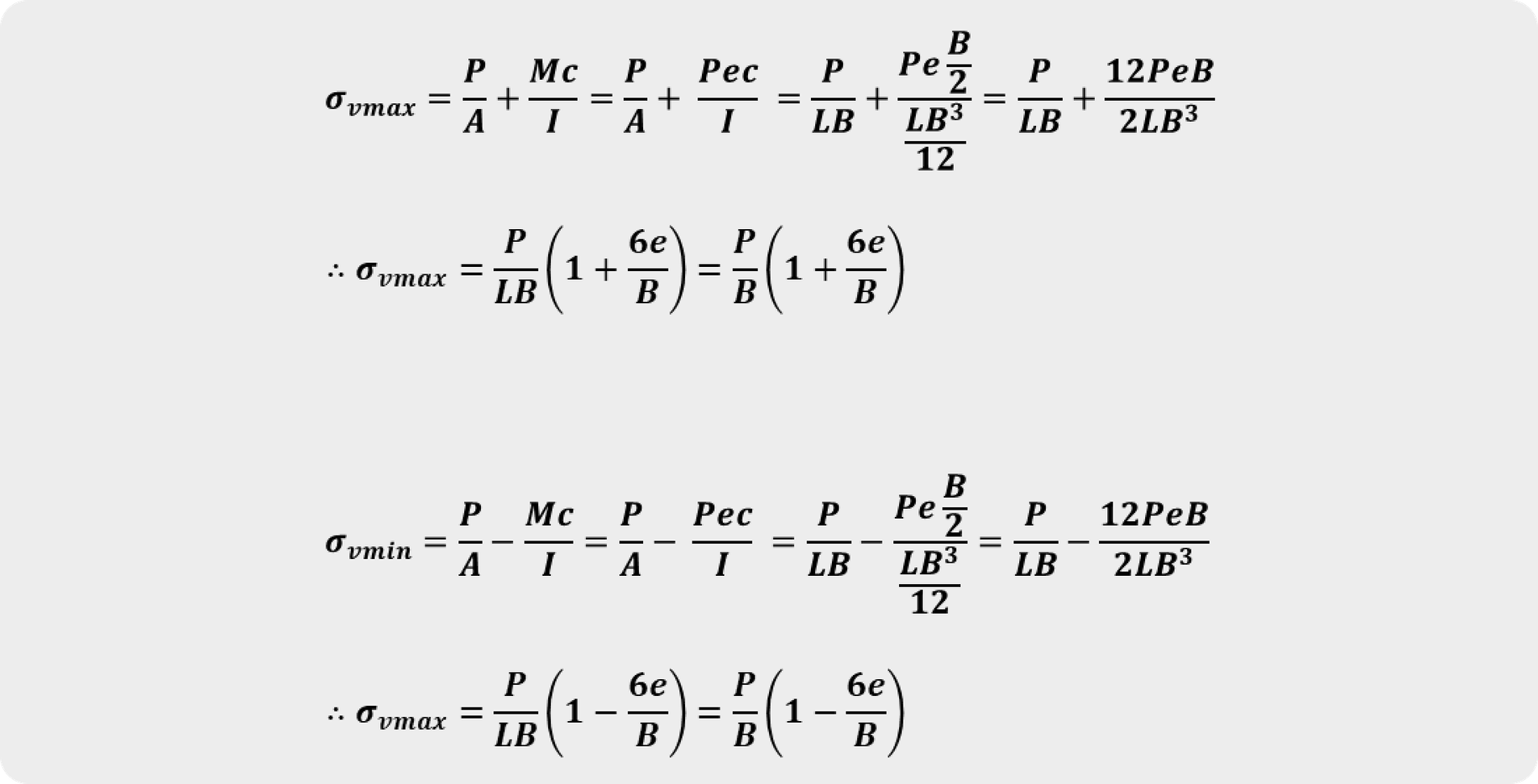 The resultant is within the middle one-third of the foundation