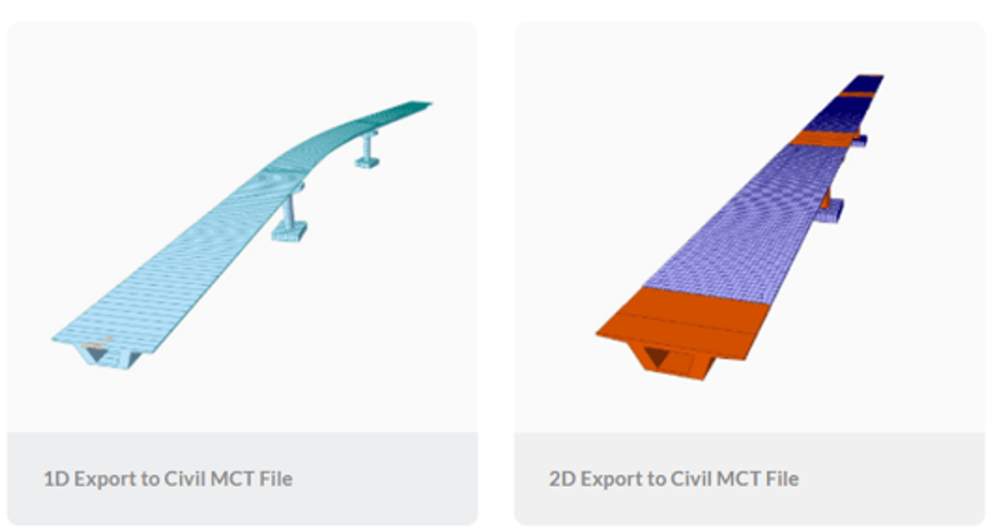 CIM to Civil Export, 1D Member → 1D Frame elements & 2D Member → 2D Plate elements integration