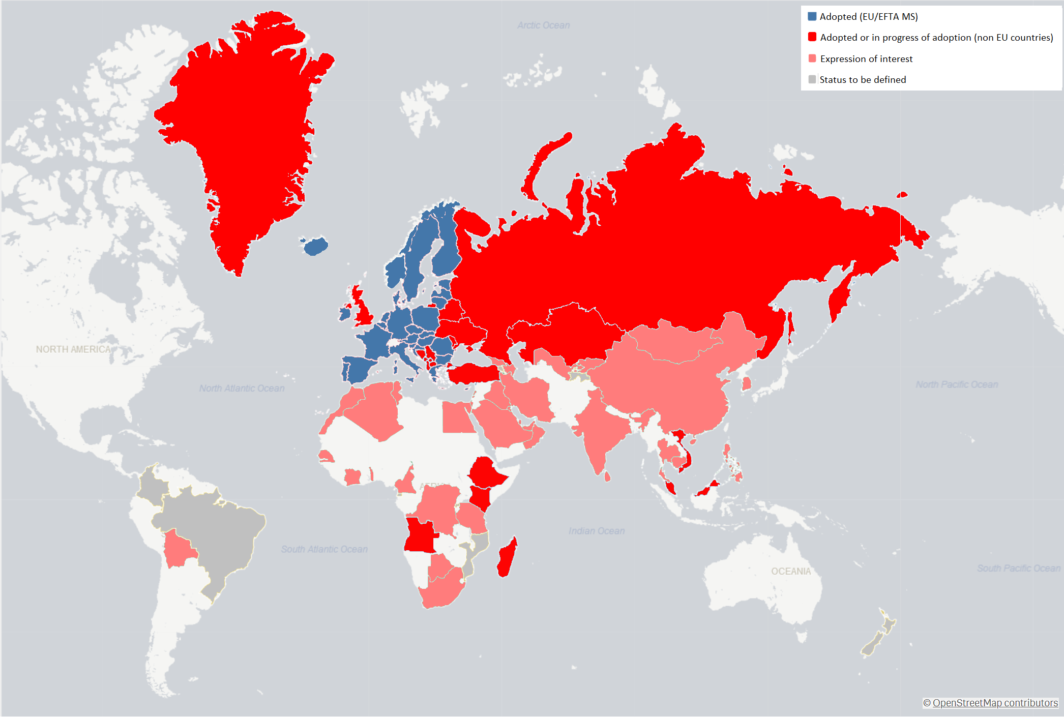 Countries using Eurocode