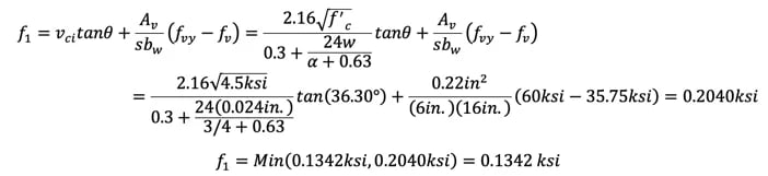 Step 5) estimate fv=35.75 ksi