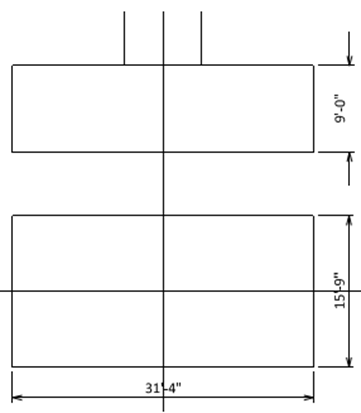 Figure 2. Preliminary dimension of the pile cap before iteration.