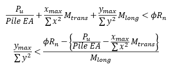 Try transverse pile spacing x