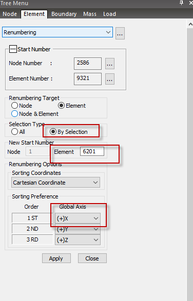 Figure 4 Renumbering girder 6 web 2 frame elements