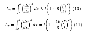 LE and LT are also defined from the cable geometry as follows.