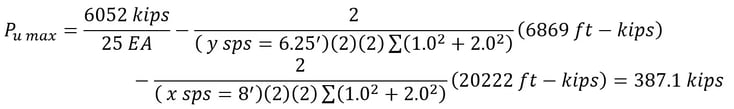 Maximum pile reaction (load case 1)
