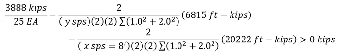 Step 8) Calculate y sps which prohibits pile uplifts.