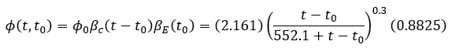 where βc is a coeﬃcient describing the development of creep with time after loading