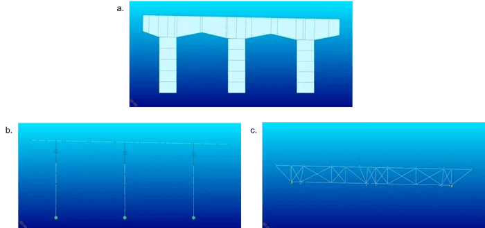 Figure 1. (a) Pier cap for strut-and-tie analysis