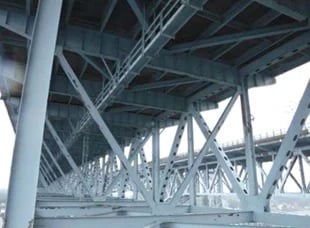 (Left) A truss bridge to be modeled in midas Civil