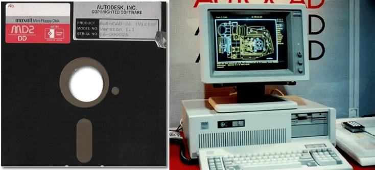 A screenshot of AutoCAD 1 from 1982