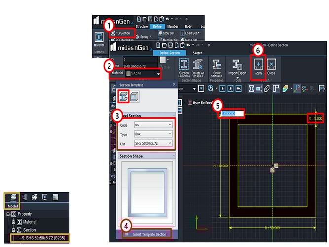 p delta analysis_define material_1