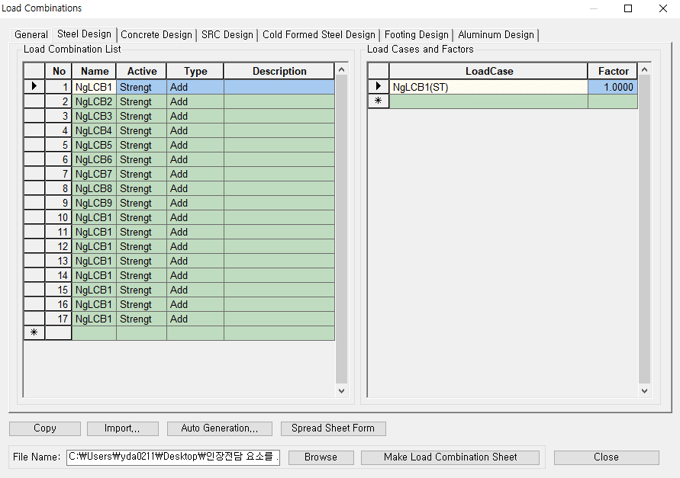 Creating Load Combinations for Design