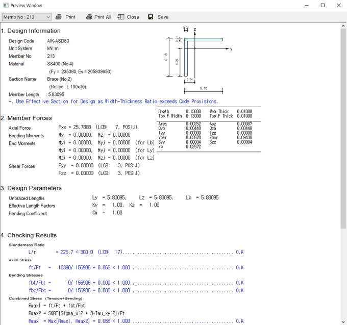 Design Results of Tension-Only Elements