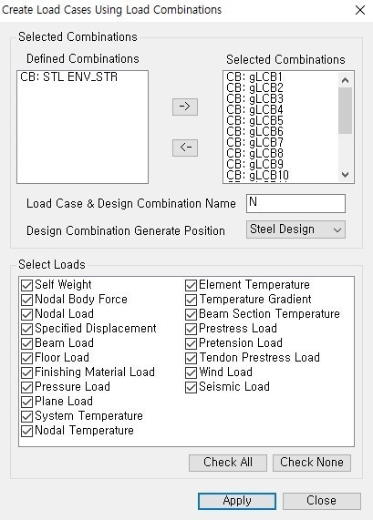 Load Combination Condition to the Unit Load Condition