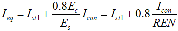 Equivalent area moment of inertia
