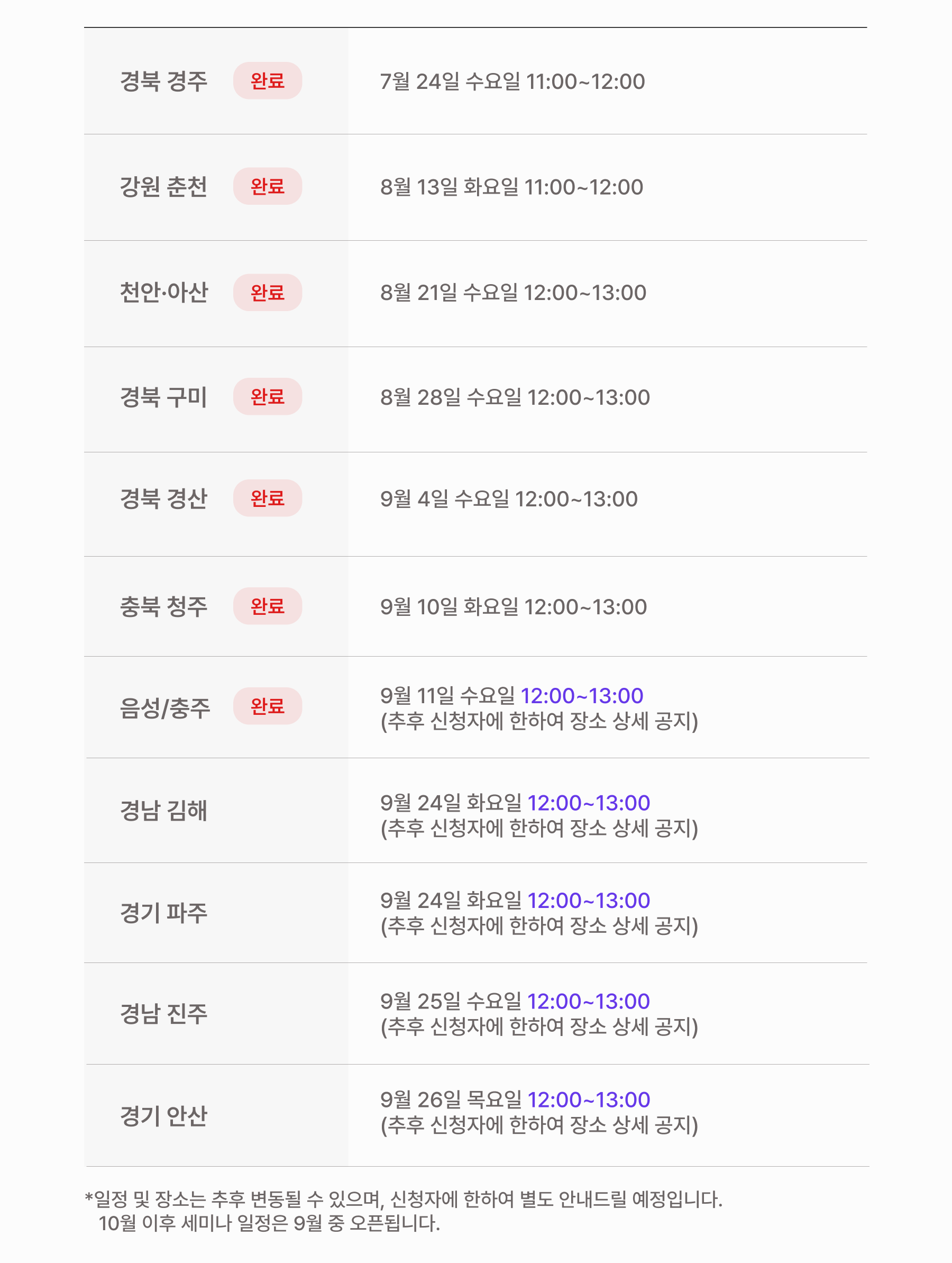 eGEN세미나 장소별 일정_240912
