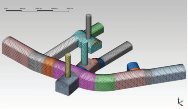 Mesh in the shaft zone