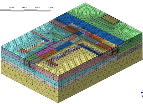 3D mesh for construction stage analysis