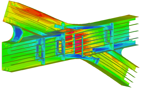 Stress Contour of Steel Connection